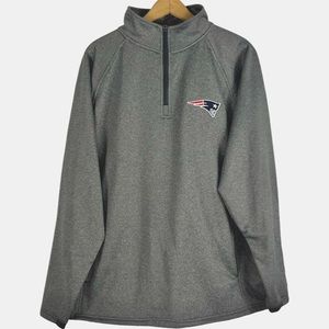 NBW New England Patriots Grey Pullover 3/4 Zipper Sweatshirt. Size L